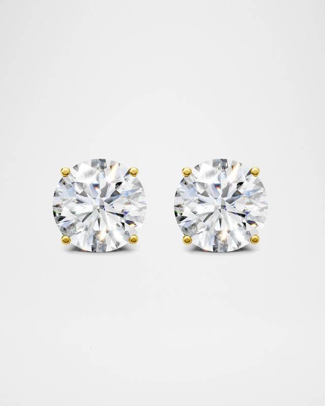 Lab Grown Diamond 18K Yellow Gold Stud Earrings, 2.0tcw